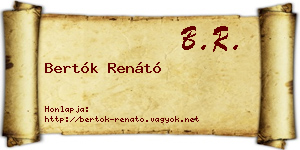 Bertók Renátó névjegykártya